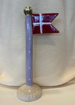 Speedtsberg Stort Flag Lavendel Stang Med Hvide Prikker Og Lysegul Fod