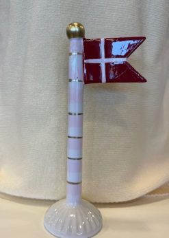 Speedtsberg Stort Flag Rosa HvidGuld Stang Og Beige Fod