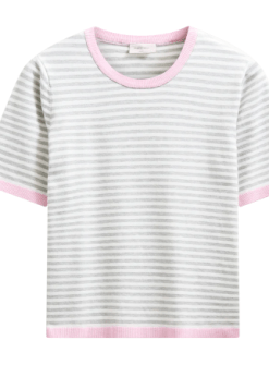 Style Zanti Strik Fra Freequent Med Lyserøde Kanter