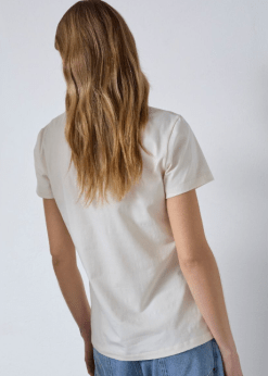 T Shirt Fra Co Couture Creme Med Cognac Farvet Skrift