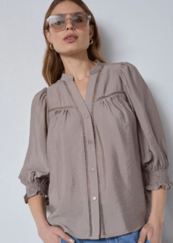 Co Couture Callum Lace Puff Taupe