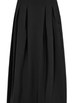 Co Couture Sort Anya Pleat Midi Nederdel