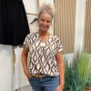 Freequent Floi Tee I Brun Print