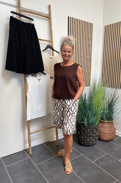 Freequent Lavisco Shorts Og Brun Lava Top