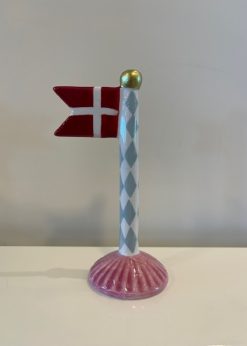 Lille Keramik Flag Lyseblå Hvid Harlekin