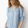 Lyseblå Callum Lace Puff Bluse Fra Co Couture