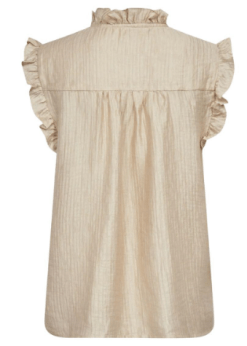 Sandfarvet Tassy Frill Top Fra Co Couture