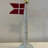 Stort Keramik Flag Creme Guld Stang Lysegrøn Fod