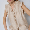 Tassy Frill Top Taupe Fra Co Couture