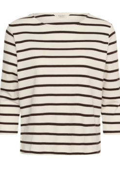 Alternative view of Part Two Nela Brun-Offwhite Stribet Bluse