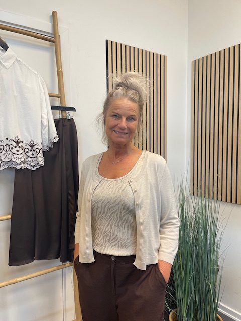 Freequent Matter Top Beige Med Glimmer - Billede 2