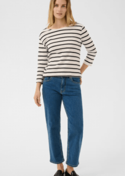 Alternative view of Part Two Nela Navy-Offwhite Bluse
