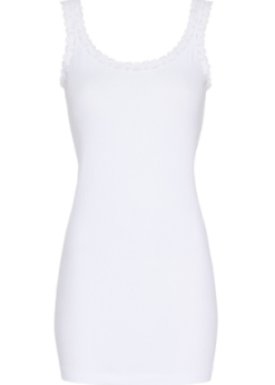 Tim & Simonsen Frida Plus Size Hvid Blondetop