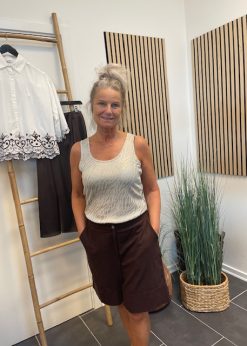 Freequent Matter Top Beige Med Glimmer