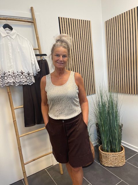 Freequent Matter Top Beige Med Glimmer