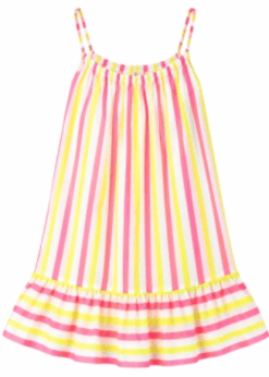 Vanting Stropkjole Gul-Pink Neon