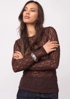 Co Couture Barna Meshbluse Dark Brown
