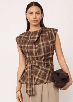 Co Couture Dagny Brun Ternet Top