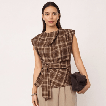Co Couture Dagny Brun Ternet Top