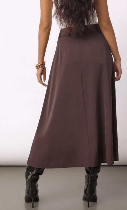 Co Couture Alini Anya Pleat Skirt Dark Brown - Billede 2