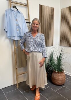 Freequent Adney Bluse Blå Print