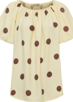 Marta Luciana Bluse Gul Med Brune Prikker