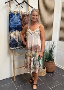Marta Ruby Kjole Beige Print