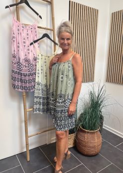 Vanting Stropkjole Khaki Print
